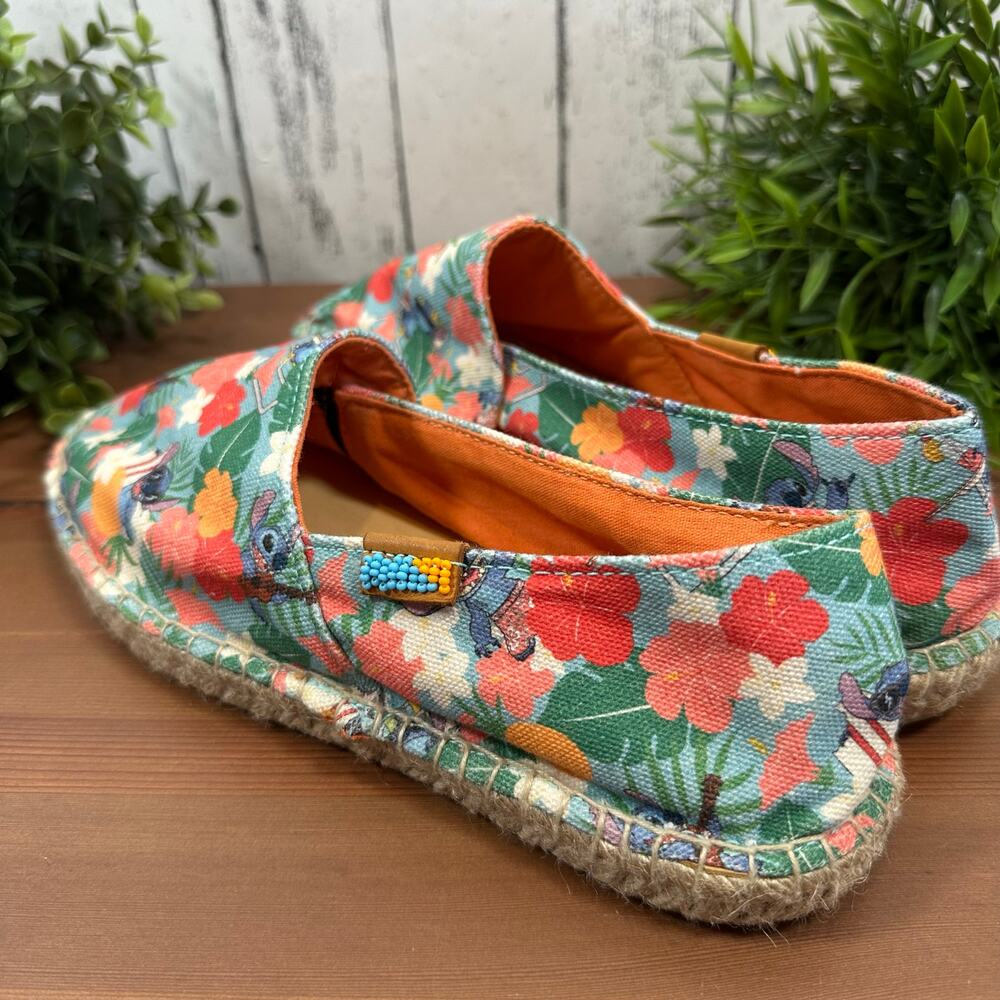 Disney Orange Espadrilles Vibrant Floral Design - Picture 6 of 10